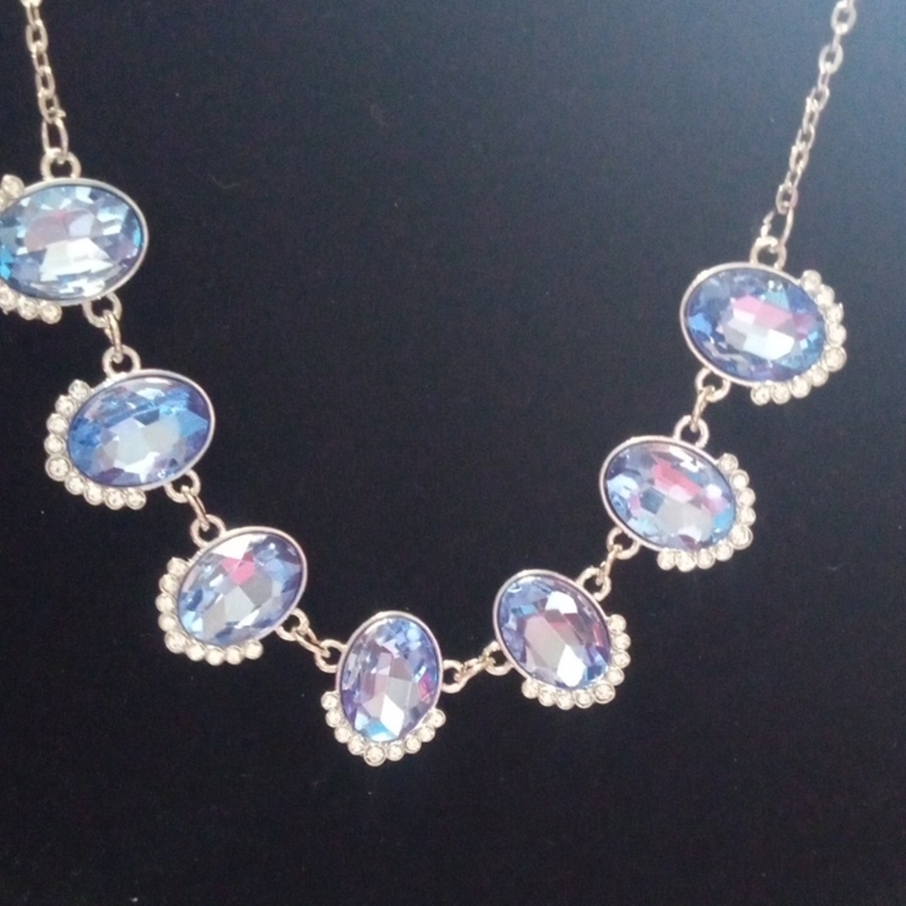 Paparazzi Iridescent Blue and Silver Necklace